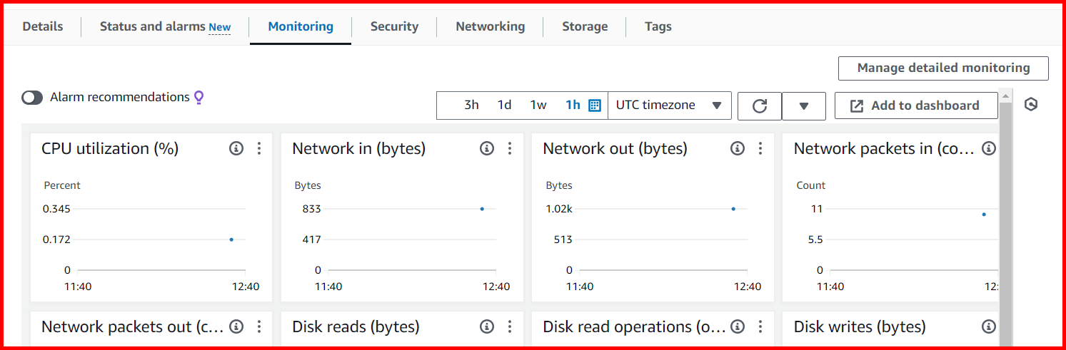 Picture showing the Monitoring tab of the EC2 details screen